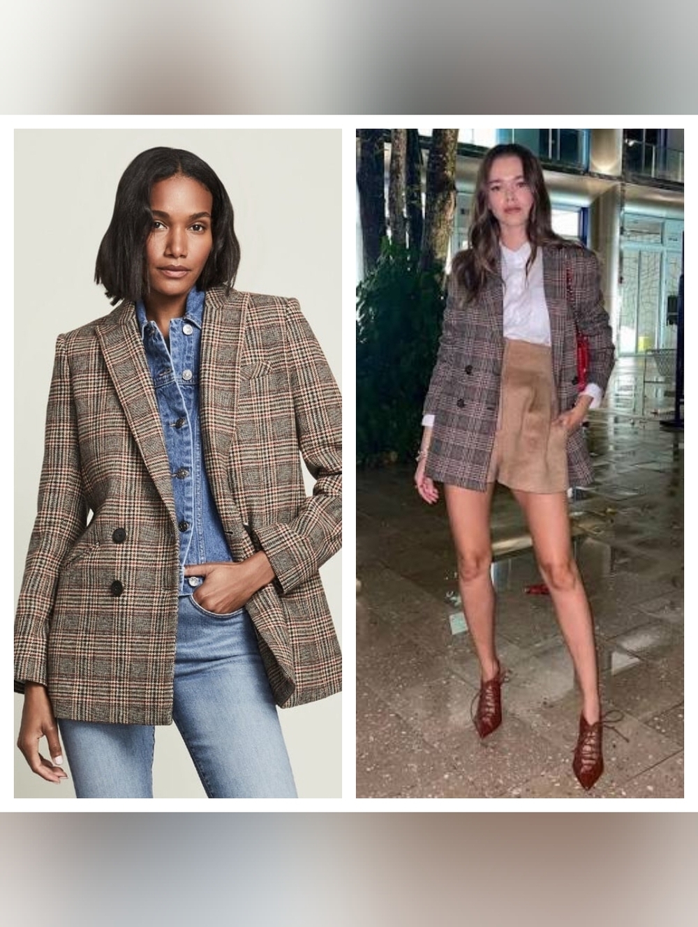 NWT NEW Veronica Beard Oria Plaid Houndstooth Dickey Jacket Blazer Brown Size 0